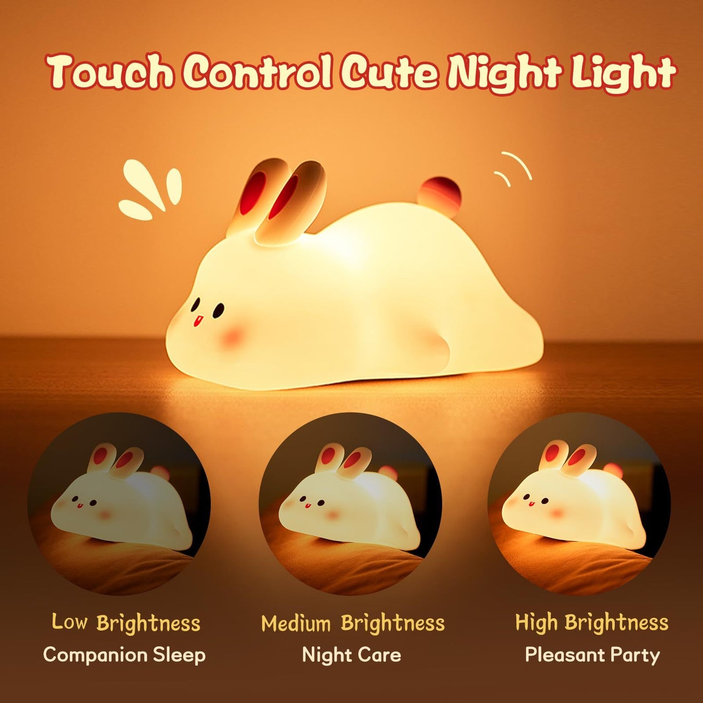 Cute lying rabbit lamp