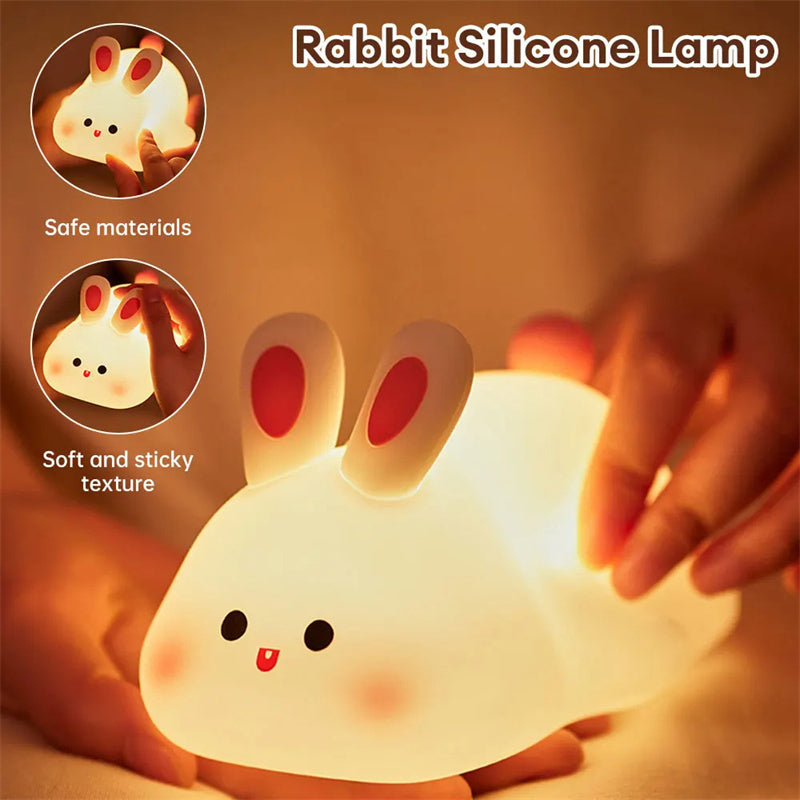 Cute lying rabbit lamp